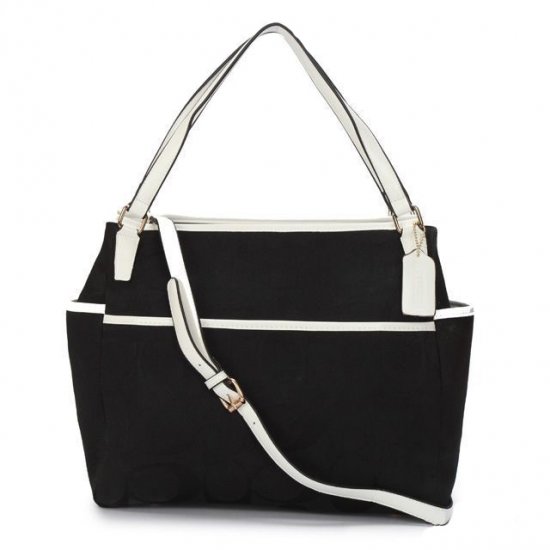 Coach Baby In Signature C Fabric Medium Black Totes ANV | Coach Outlet Canada - Click Image to Close